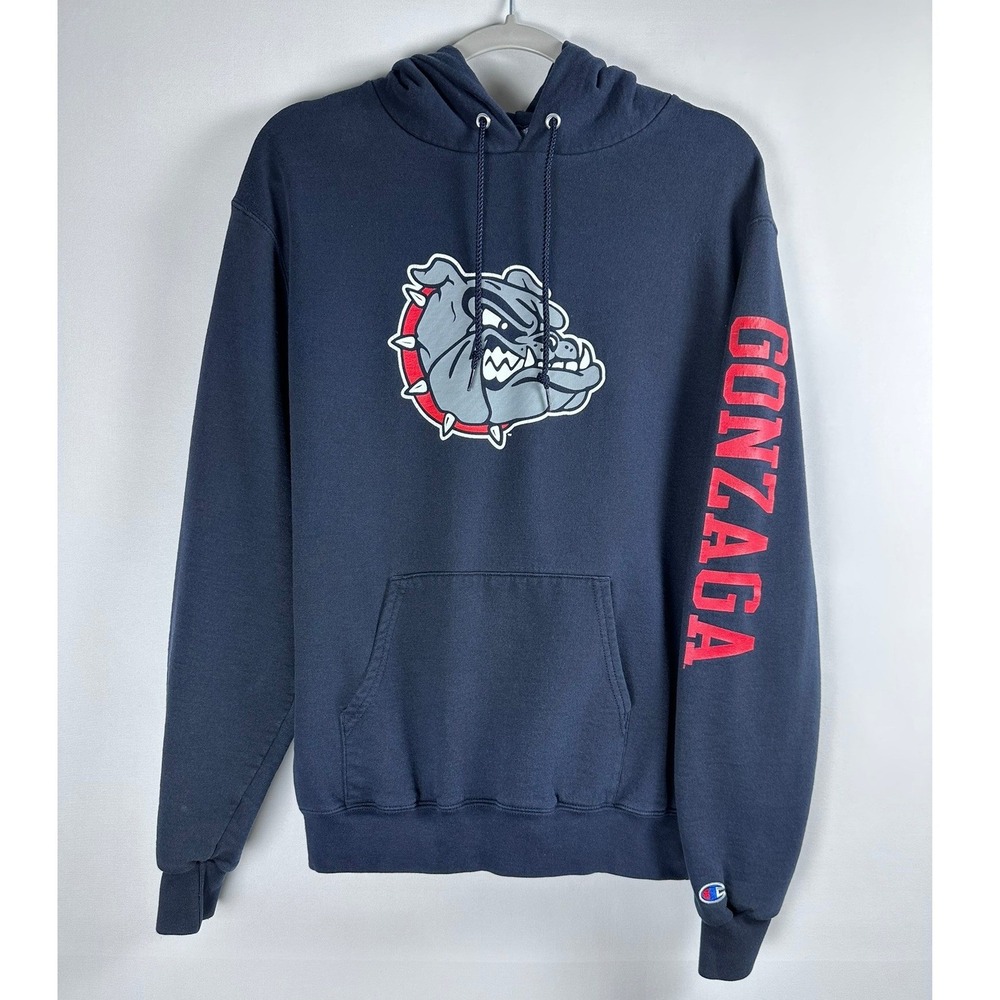 Champion‎ Gonzaga Bulldogs Hoodie Mens M Navy Spellout NCAA College Sportswear